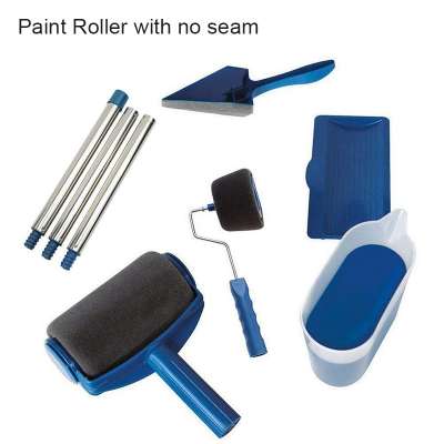 No seam Paint Brush Roller Kit,Roller Paint Brush without seam Handle Tool Flocked Edger for Home Office Room Tool